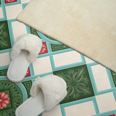 Pvc wandpaneel Bloemen ingebed in een ruitvormig gaas