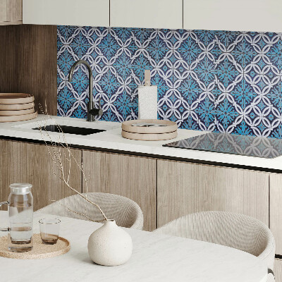 Vinyl wandbekleding Bloemenmotief in een geometrisch patroon