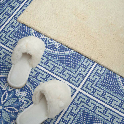 Wandbekleding vinyl Mozaïek met een bloemenaccent