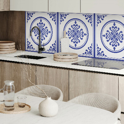 Wandbekleding vinyl Stijlvolle cirkels met bloemendetails
