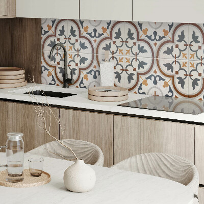 Pvc wandpaneel Bloemen in een geruit arrangement