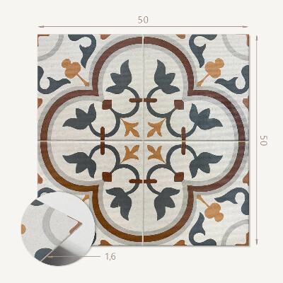 Pvc wandpaneel Bloemen in een geruit arrangement