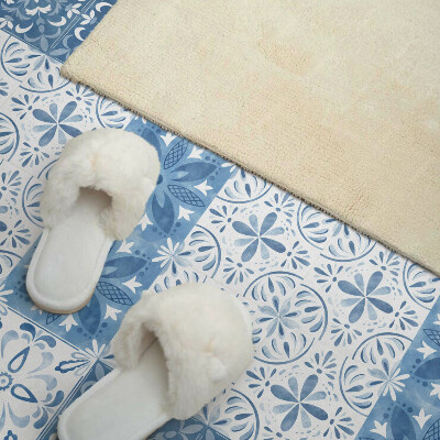 Vinyl wandbekleding Tegelpatroon met delicate bloemen