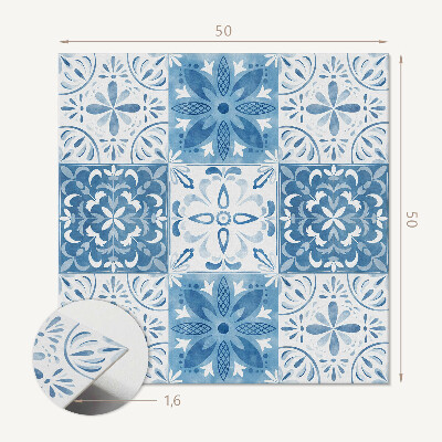 Vinyl wandbekleding Tegelpatroon met delicate bloemen