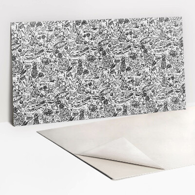 Zelfklevend muurpaneel Zwart-wit abstractie