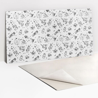 Zelfklevend wandpaneel Zwart-wit abstractie