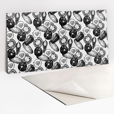 Zelfklevend muurpaneel Zwarte en witte groenten