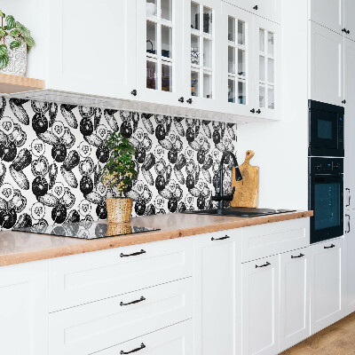 Zelfklevend muurpaneel Zwarte en witte groenten