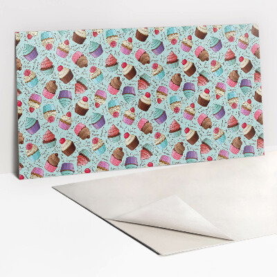 Zelfklevend wandpaneel Kleurrijke cupcakes