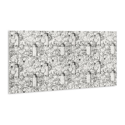 Zelfklevend wandpaneel Een motief met een fles wijn en groenten