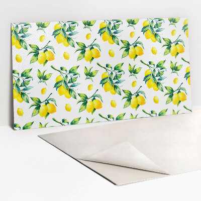 Zelfklevende wandbekleding Takjes bladeren en citroenen