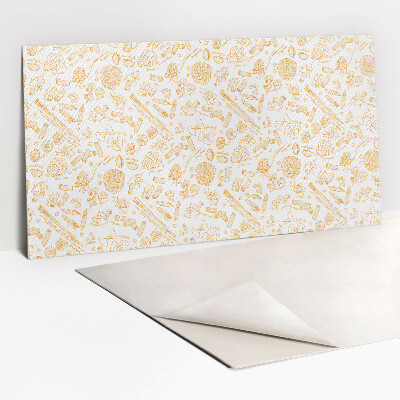 Zelfklevend muurpaneel Geel pastamotief