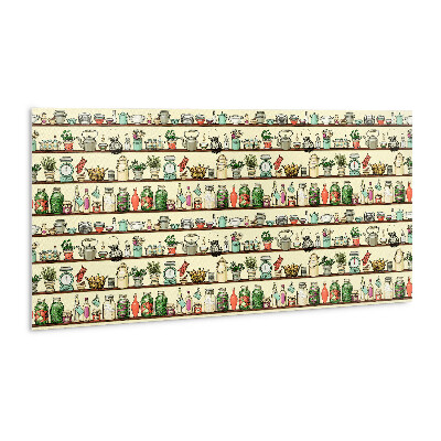 Zelfklevend muurpaneel Cartoon keukenartikelen