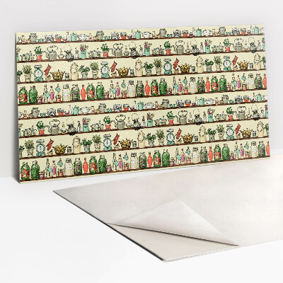 Zelfklevend muurpaneel Cartoon keukenartikelen