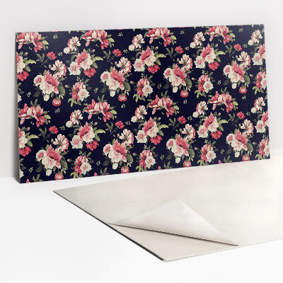 Zelfklevend wandpaneel Roze bloemen