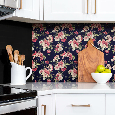 Zelfklevend wandpaneel Roze bloemen