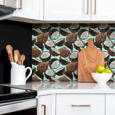 Zelfklevende wandbekleding Cartoon kokosnoot