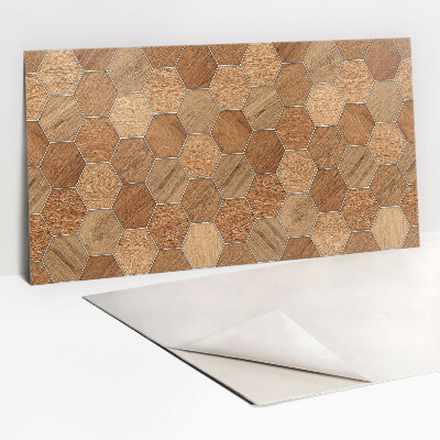 Zelfklevend muurpaneel Houten geometrie