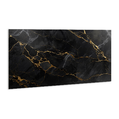Zelfklevend wandpaneel Donker marmer en goud