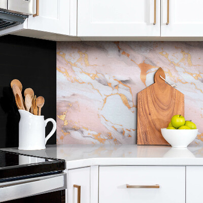 Zelfklevend muurpaneel Pastelmarmer en goud
