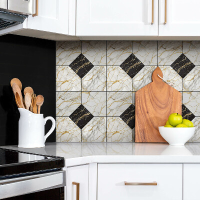 Zelfklevend wandpaneel Gouden aderen van marmer