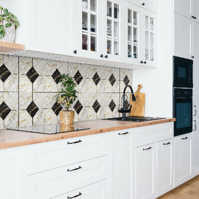 Zelfklevend wandpaneel Gouden aderen van marmer