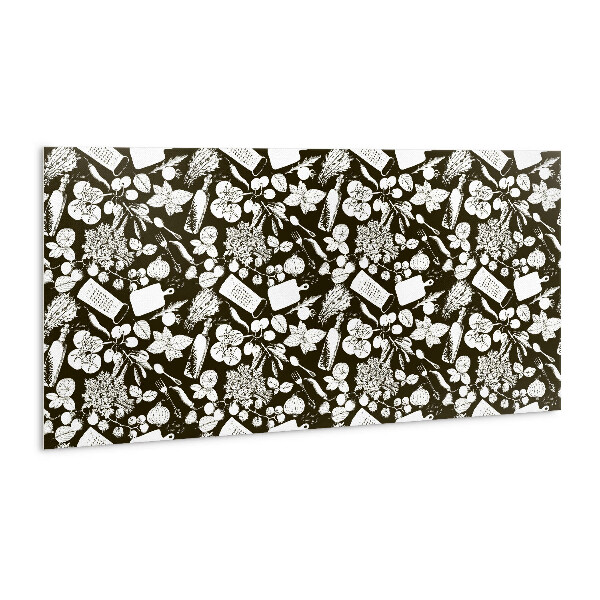 Zelfklevende wandbekleding Zwart-wit cartoongroenten