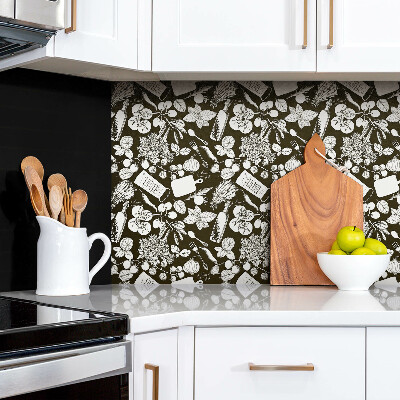 Zelfklevende wandbekleding Zwart-wit cartoongroenten