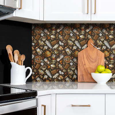 Zelfklevend muurpaneel Koffie en snoep