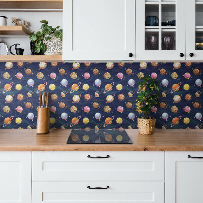 Zelfklevende wandbekleding Cartoonplaneten