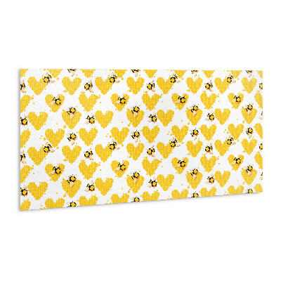 Zelfklevend wandpaneel Bij met honingraat