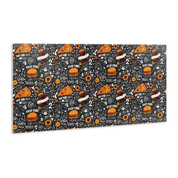 Zelfklevend wandpaneel Fastfood-cartoons
