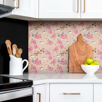 Zelfklevende wandbekleding Cartoon koffie