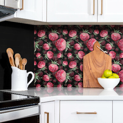 Zelfklevend muurpaneel Cartoon aardbeien