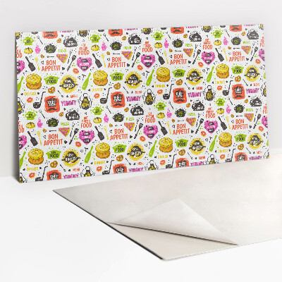 Zelfklevend muurpaneel Eet smakelijk thema!