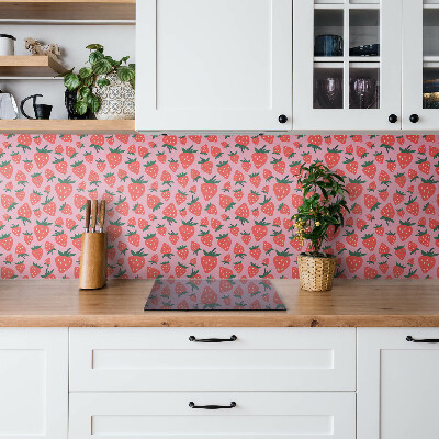 Zelfklevend muurpaneel Cartoon aardbei