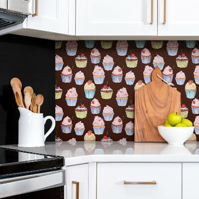 Zelfklevend muurpaneel Cartoon cupcakes