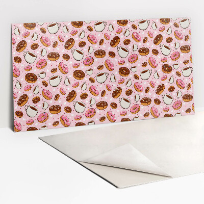 Zelfklevende wandbekleding Cartoon Donuts en Koffie