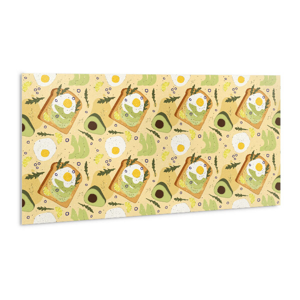 Zelfklevende wandbekleding Avocado en ei toast