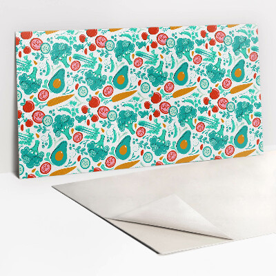 Zelfklevende wandbekleding Cartoon groenten en fruit