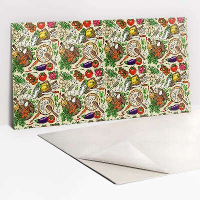 Zelfklevend wandpaneel Cartoon kleurrijke groenten