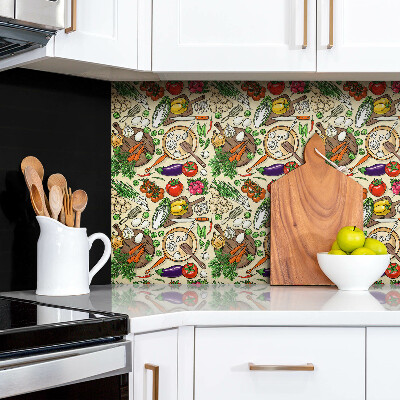 Zelfklevend wandpaneel Cartoon kleurrijke groenten