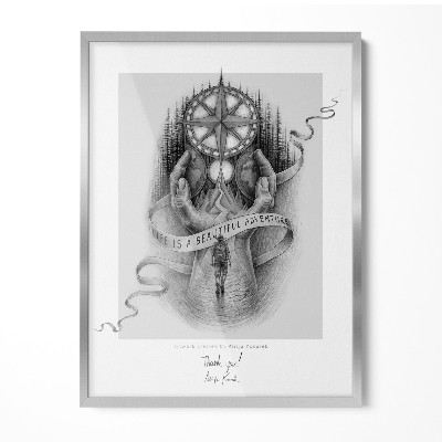 Zilver elegante fotolijst voor poster 60x80 cm