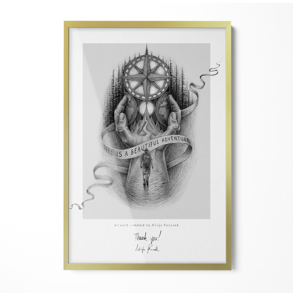 Gouden fotolijst strak design 40x60