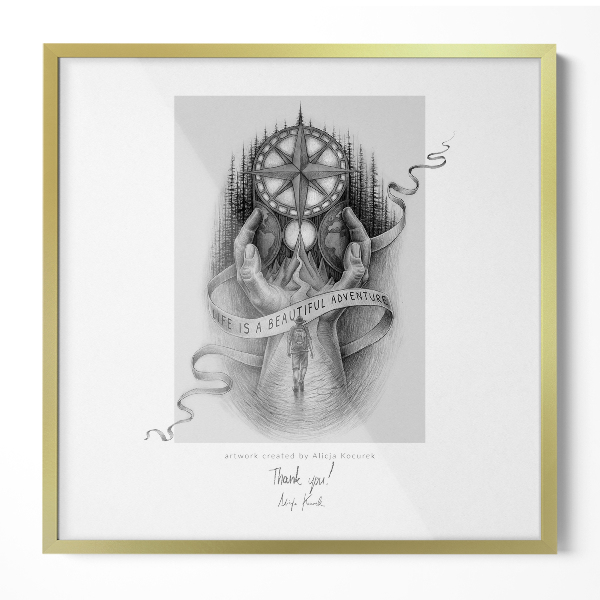 Fotolijst goud modern design 50x50