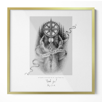 Fotolijst goud modern design 50x50