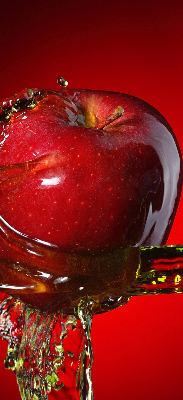 Rolgordijn voor het raam Rode appel in water