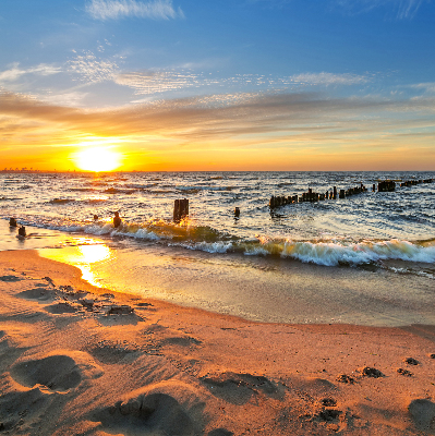 Rolgordijn voor het raam Zonsondergang