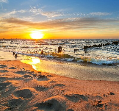 Rolgordijn voor het raam Zonsondergang