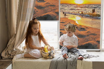 Rolgordijn voor het raam Zonsondergang